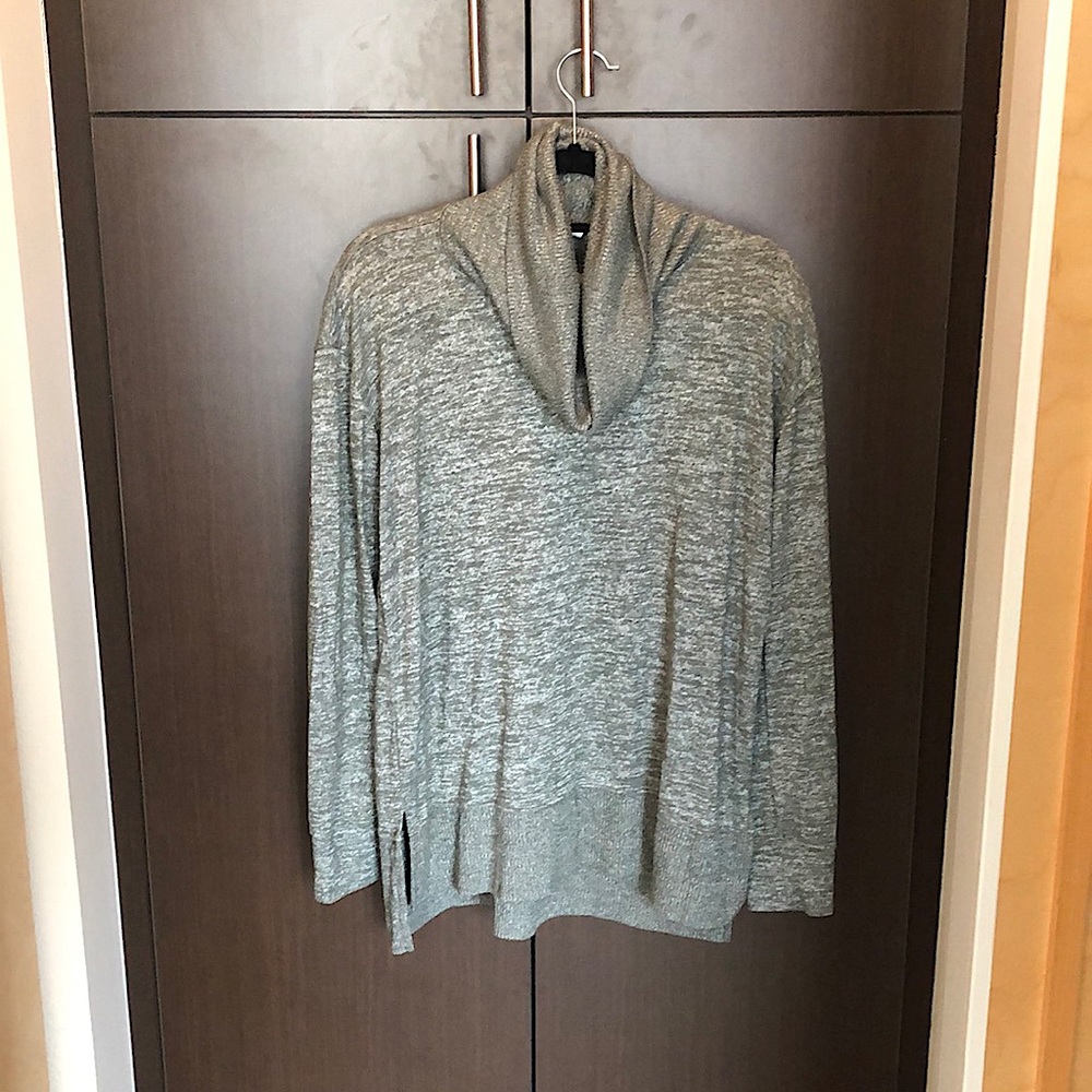 Heather Green Cowl Neck Sweater